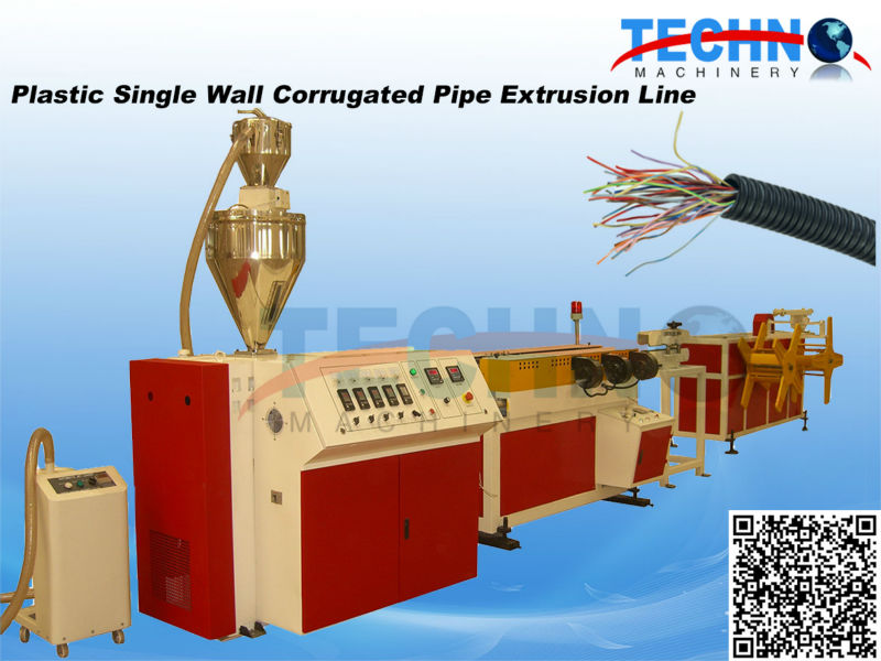 PE/PP/PVC Single Wall Corrugated Pipe Extruding Machinery