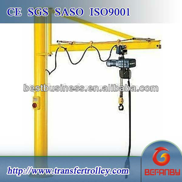 Pillar mounted arm jib crane, wall travelling arm crane