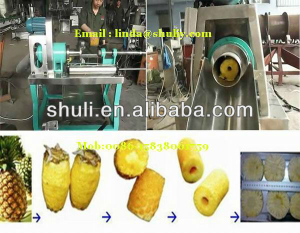 Pineapple peeler corer slicer/pineapple processing machine / hot selling best pineapple machine 0086-15838061759