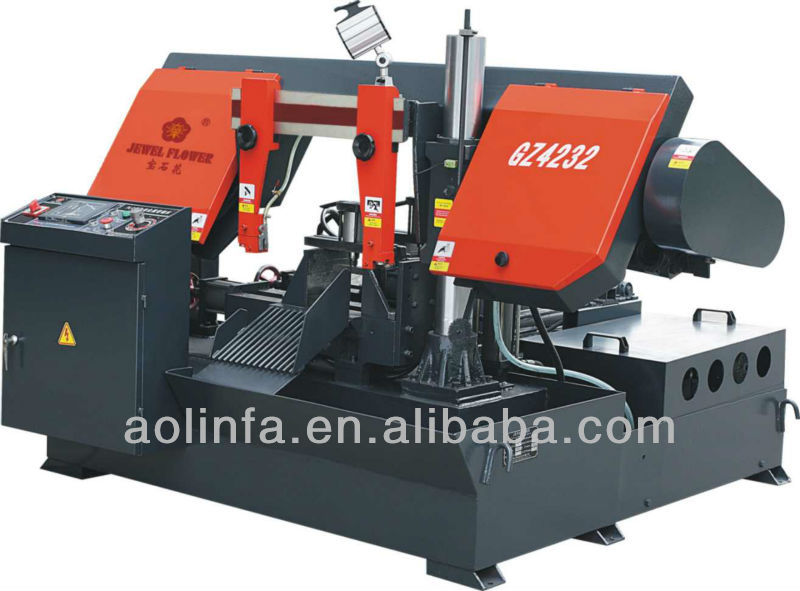 PLC control touch screen full automatic horizontal metal band saw machine GZ4232