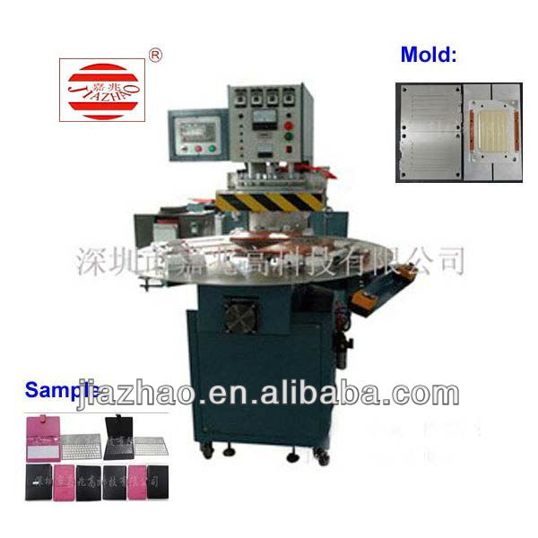 PLC rotating table plastic leather cover welding machine