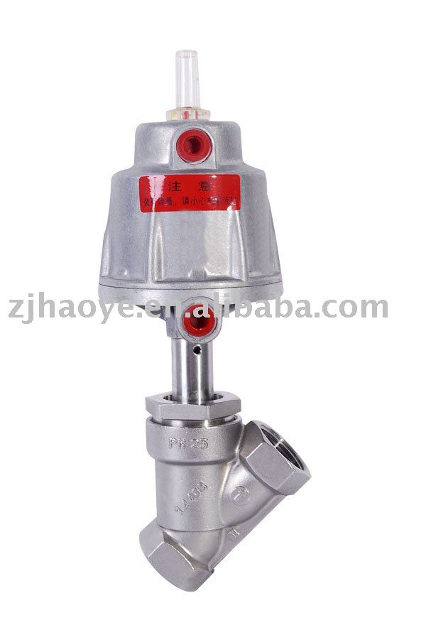 pneumatic angle seat valve