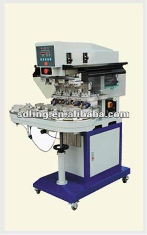 Pneumatic conveyor belt four colors pad printing machine