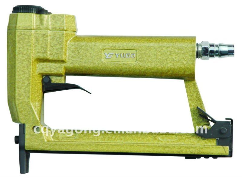 Pneumatic tool stapler for leather