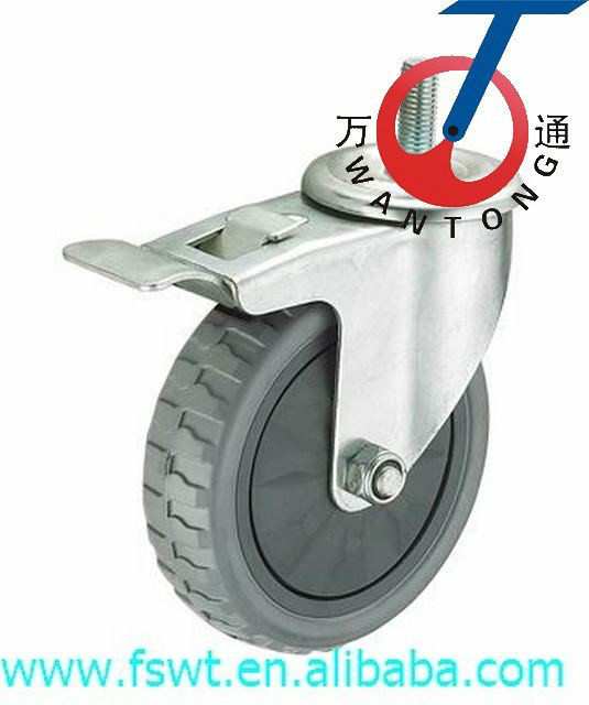 Polyurethane/Polyvinyl Chloride Carbon Steel Bearing Castor Wheels