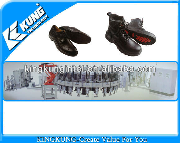 PU connected lasting injection shoes machine