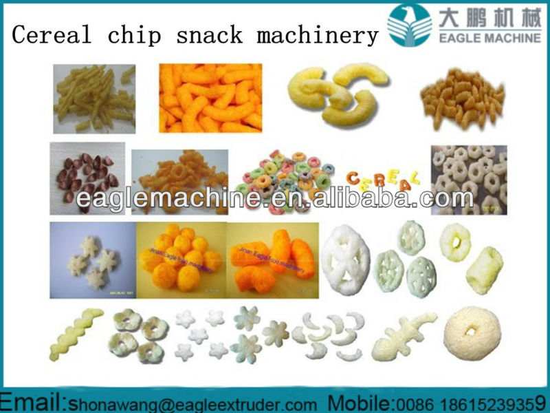 Puffed cereal snack food extruder machine