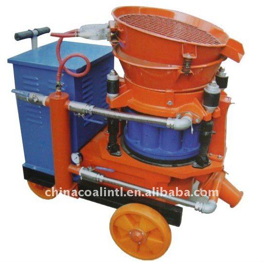 PZ-5 5m3/h dry-mix shotcrete machine in construction