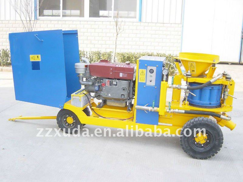 PZ-9 Diesel Motor dry-mix shotcrete machine for construction