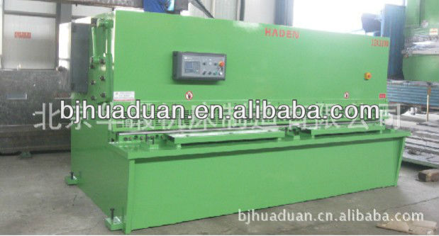 QC12Y Series 12x3200 green color Hydraulic swing beam shears