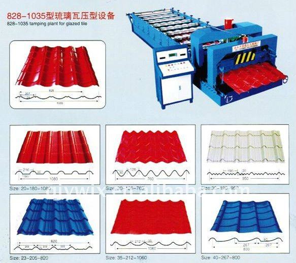 QJ 828-1035 automatic colored glazed roof tile machine China