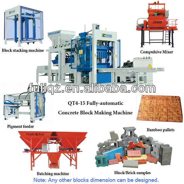 QT4-15 Automatic Concrete Hollow Block Machine