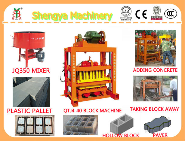 qtj4-40 china manual concrete block machine for block , paver, have office in Africa