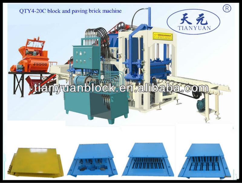 QTY4-20C semi-automatic brick and block dimension