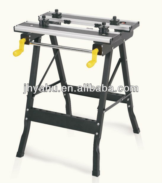 Quick release worktop aluminium and steel folding workbench