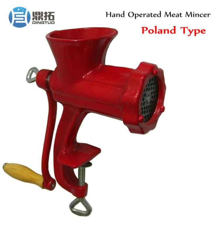 Red Poland Type Hand Operated Meat Mincer N0.8