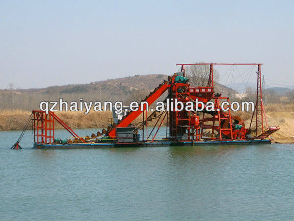 river bucket chain gold dredger