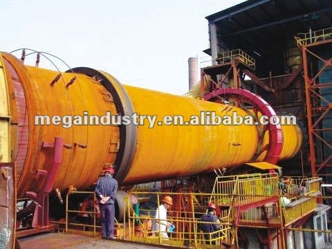 rotary kiln for calcinating ore with steel-casting plate