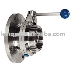 Sanitary flanged/threaded butterfly valve