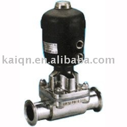 Sanitary pneumatic commutation diaphragm valve