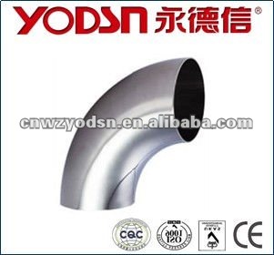 Sanitary stainless steel 90 degree welded elbow