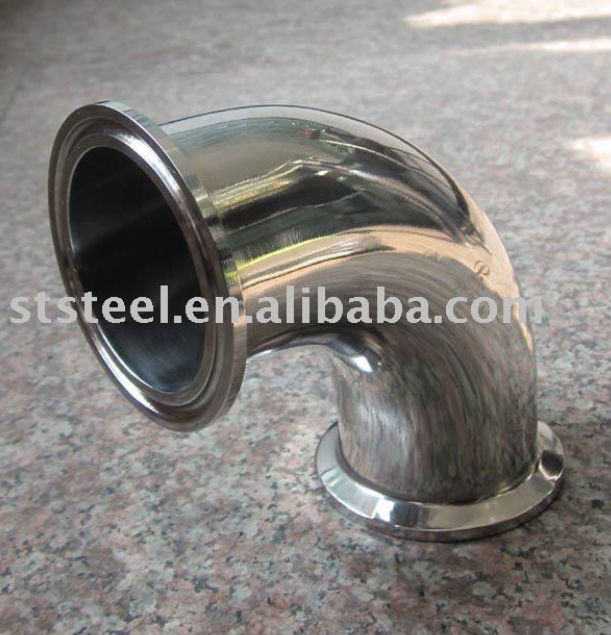 Sanitary stainless steel clamped elbow