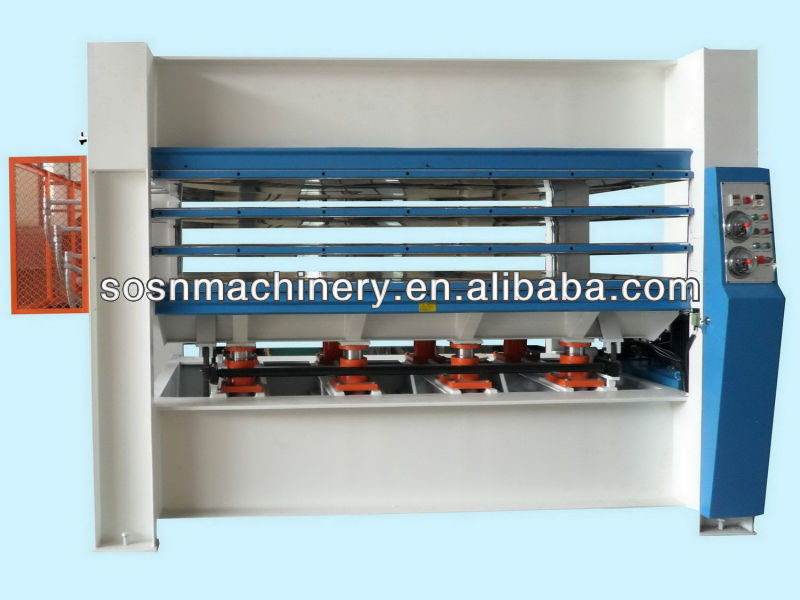 sawdust hot pressing machine for plywood, pvc,MDF lamination on doors