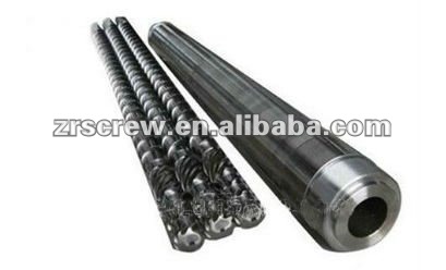 Screw and barrel for plastic extruder machine