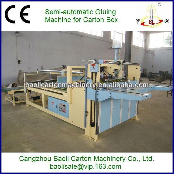 semi-auto carton box fold glue machine