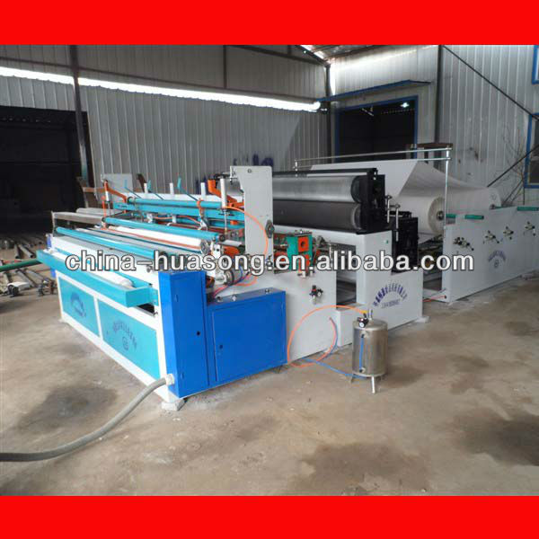 Semi-automatic 1092mm toilet paper roll rewinding machine