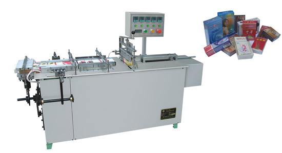 Semi-automatic plastic film overwrapping machine