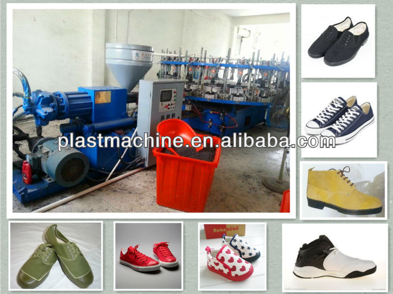 Semi-automatic plastic PVC/TPR injection shoe making machine