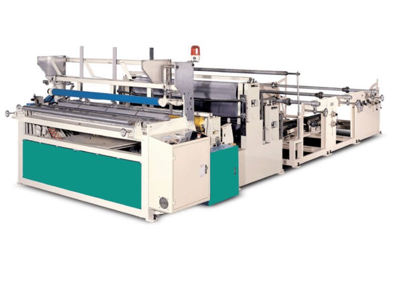 Semi-automatic toilet paper embossing and rewinding machine