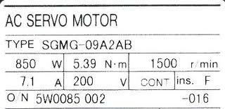 SGMG-09A2AB/850W+200V/used