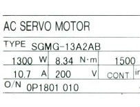 SGMG-13A2AB/1300W+8.34nm+1500 rpm