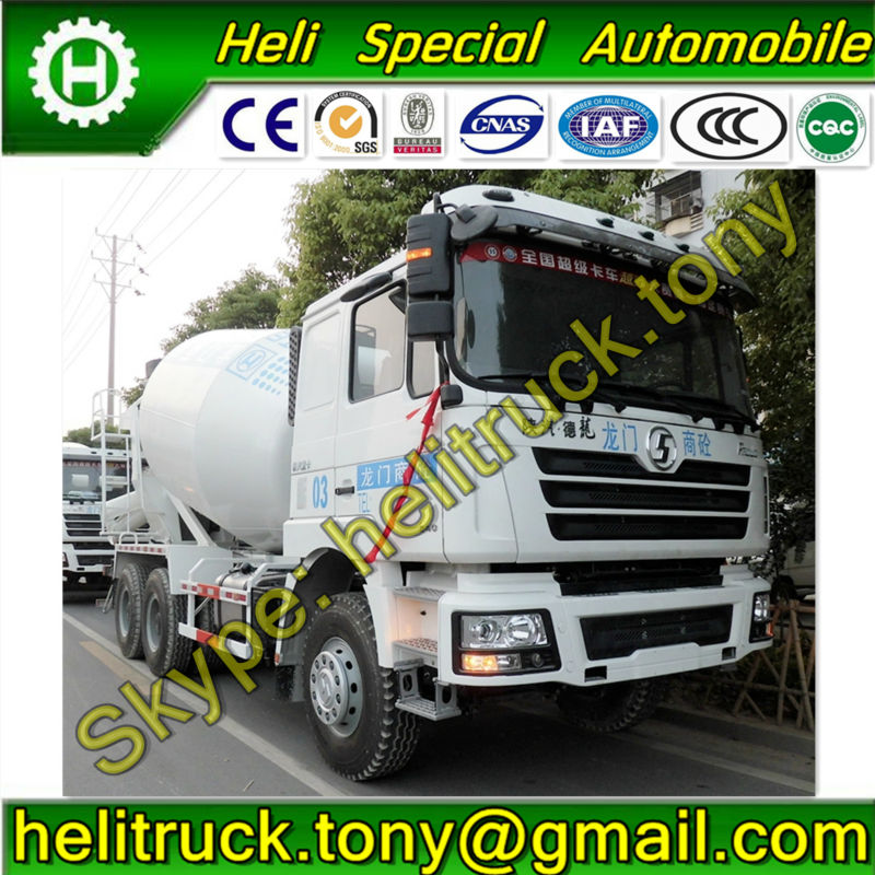 Shacman 6X4 diesel white flatheaded Concrete Mixer Truck (Emission: Euro 2, Euro 3, Euro 4; Volume: 8m3, 9m3, 10m3, 12m3, 14m3)