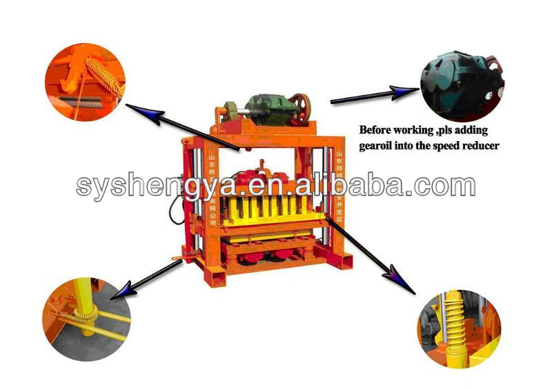 Shengya QTJ4-40 block making machinery cement hollow block making machine in Tanzania