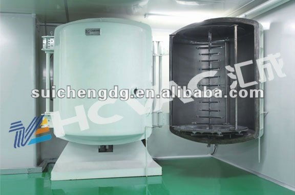 Shoe heel vacuum metallizing system