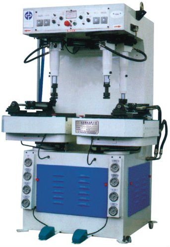 Shoe sole and bottom attaching machine, sole pressing machine.