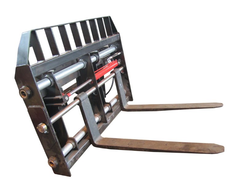 side shift pallet fork of skid loader attachments