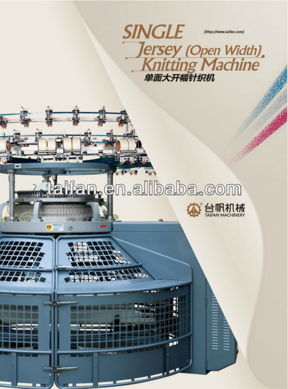 Single jersey open width knitting machine