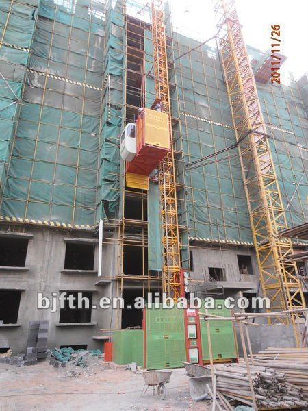 Single / Twin Cage 1T 2T Construction Hoist Elevator, Building Lifting Machine SC100/100