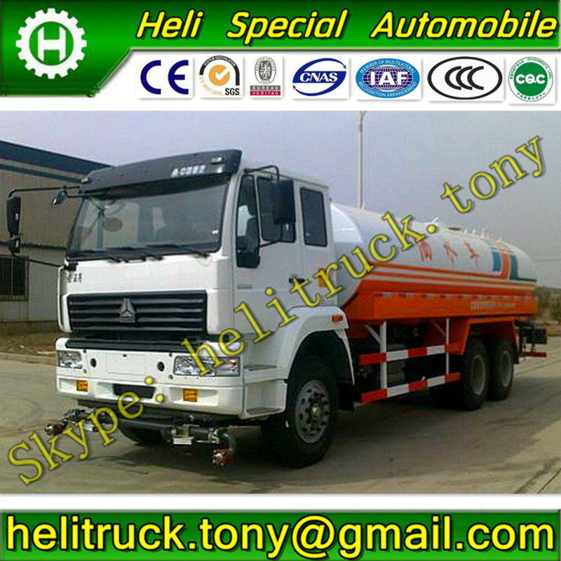 Sino 6X4 diesel white flatheaded Watering Truck (Emission:Euro 2, Euro 3, Euro 4; Volume:16 cbm,18 cbm,20 cbm; Color:Optional)