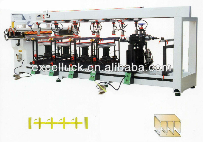 Six lines multiple spindle carpenter drill machine