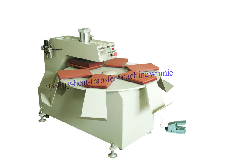 six trays tshirt log heat transfer press machine