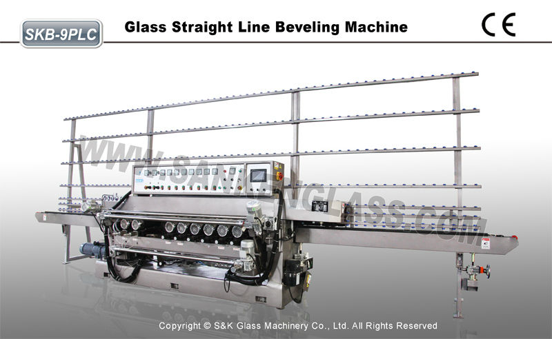 SKB-9 PLC (9 Motors) Glass Straight Line Beveling Machine