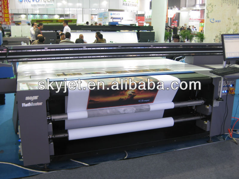 Skyjet UV Flatbed Printer with Roll to Roll FT2512R billboard printer