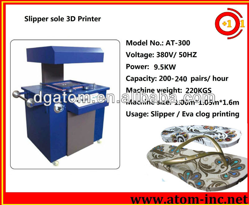 Slippers sole 3D vacuum printer machine