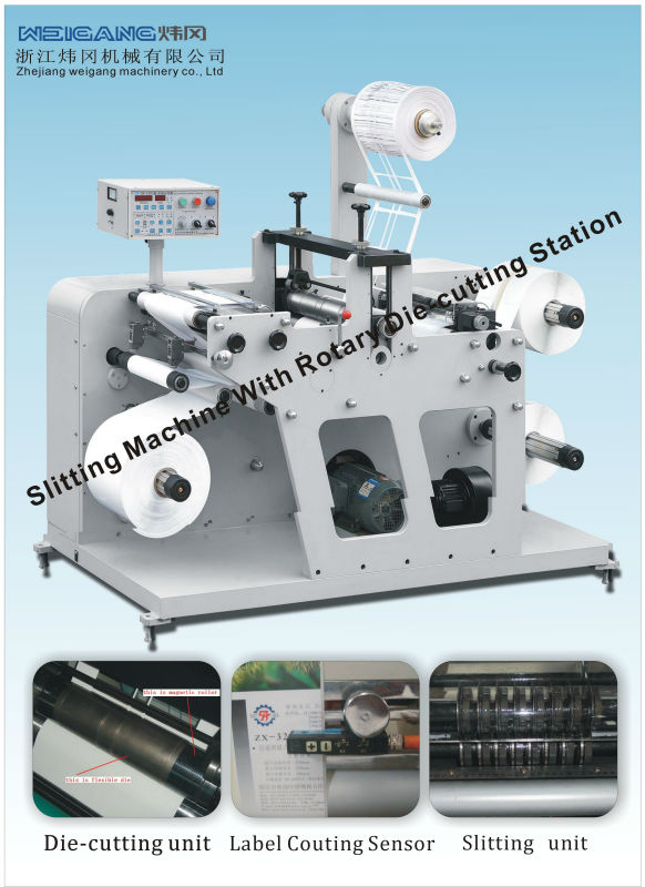 Slitter machine with rotary die-cutting station