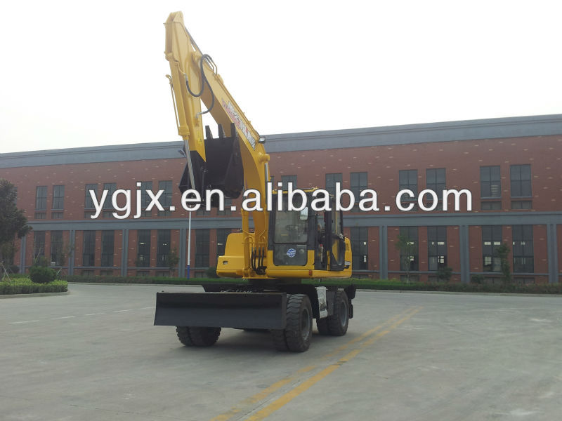 Small construction equipment digging machine WYL135 wheel excavator with Korean excavator parts